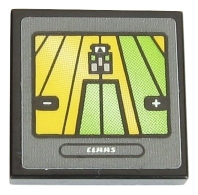 Lego Tile 2 x 2 with 'CLAAS' and Tractor Screen Pattern (Sticker) - Set 42054