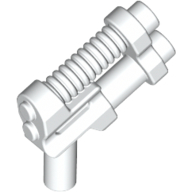 Lego Weapon Gun / Pistol Two Barrel, 10 Ribs / White