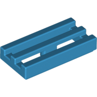Lego Tile Special 1 x 2 Grille with Bottom Groove / Dark Azure