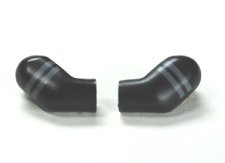 Lego Arm, (Matching Left and Right) Pair with Dark Bluish Gray Stripes Pattern / Black
