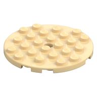 Lego Plate Round 6 x 6 with Hole / Tan