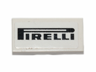 Lego Tile 1 x 2 with 'PIRELLI' Pattern (Sticker) - Set 30192 / White