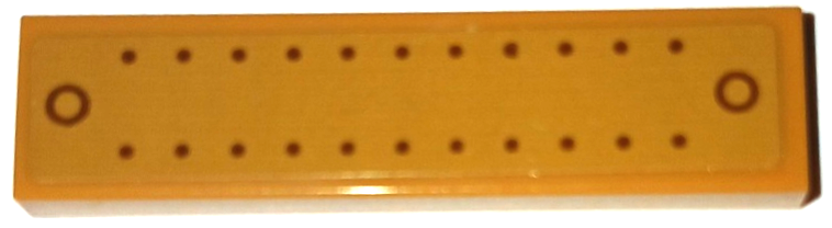 Lego Tile 1 x 4 with Reddish Brown Dots and Circles Pattern (Sticker) - Set 76261
