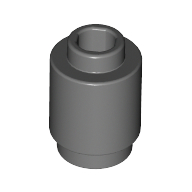 Lego Brick Round 1 x 1 Open Stud / Dark Bluish Gray