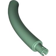 Lego Animal Body Part / Plant, Tail / Neck / Branch / Trunk, Middle Section with Pin, Round Pin Hole / Sand Green