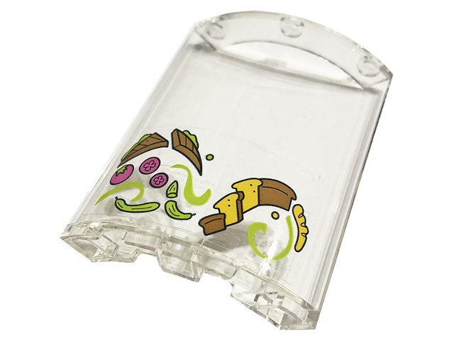 Lego Cylinder Quarter 4 x 4 x 6 with Sandwiches, Tomatoes, Cucumbers, Baguette and Bread Pattern (Sticker) - Set 41444