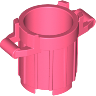 Lego Trash Can with 4 Cover Holders / Coral