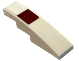 Lego Slope, Curved 4 x 1 with Dark Red Square Pattern (Sticker) - Set 75378