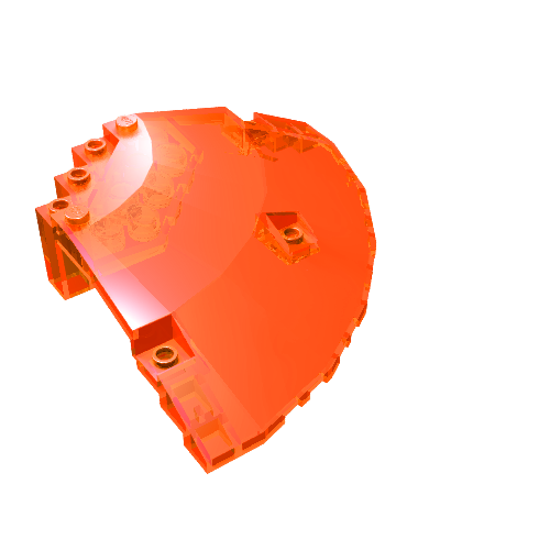 Lego Panel 10 x 10 x 2 1/3 Quarter Saucer Top / Trans-Neon Orange