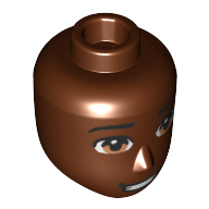 Lego Minidoll Head Male, Hazel Eyes, Open Mouth Print