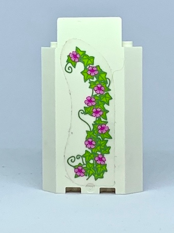Lego Panel 3 x 3 x 6 Corner Wall without Bottom Indentations with Ivy Trunks with 9 Magenta Flowers Pattern 1 (Sticker) - Set 41055