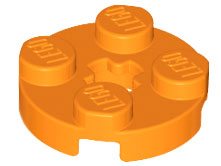 Lego Plate, Round 2 x 2 with Axle Hole / Orange