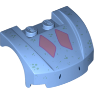 Lego Vehicle Body, Wheel Arch / Mudguard 3 x 4 x 1 2/3 Low Profile, Curved Front with Lavender Diamonds, Stars Print