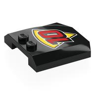 Lego Brick Wedged, Curved Triple 4 x 4 x 2/3, 2 Studs with Red '10' on Yellow Triangle/Pizza Slice Print