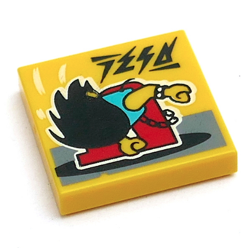 Lego Tile 2 x 2 with Rock Out Print