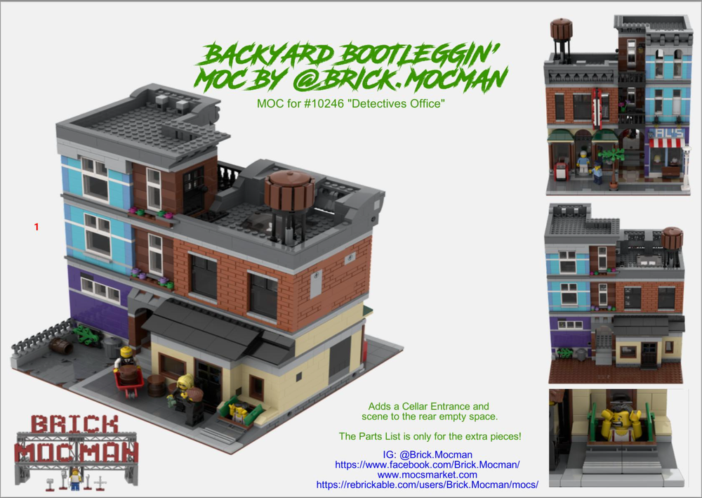 Lego Backyard Bootleggin - Backyard MOC for set #10246 "Detectives Office"