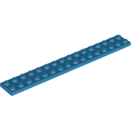 Lego Plate 2 x 16 / Dark Azure