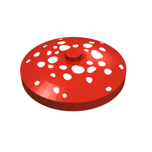 Lego Dish 4 x 4 Inverted [Radar] with Mushroom Spots Print