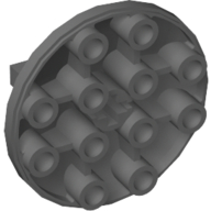 Lego Plate Special 1 x 2 with 4 x 4 disk at 90 degrees / Dark Bluish Gray