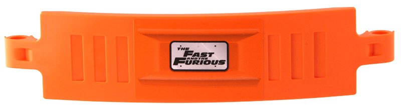 Lego Technic, Panel Curved 3 x 13 with Black 'THE FAST AND THE FURIOUS' on Light Bluish Gray Background Pattern (Sticker) - Set 42204 / Orange