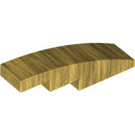 Lego Brick Curved 4 x 1 No Studs [Stud Holder with Symmetric Ridges] / Pearl Gold
