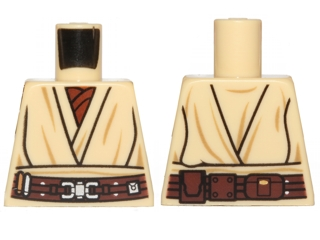 Lego Torso SW Layered Shirt, Reddish Brown Undershirt, Reddish Brown Belt with Large Buckle Pattern / Tan