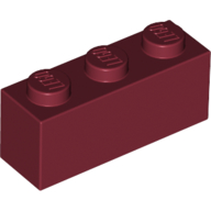 Lego Brick 1 x 3 / Dark Red