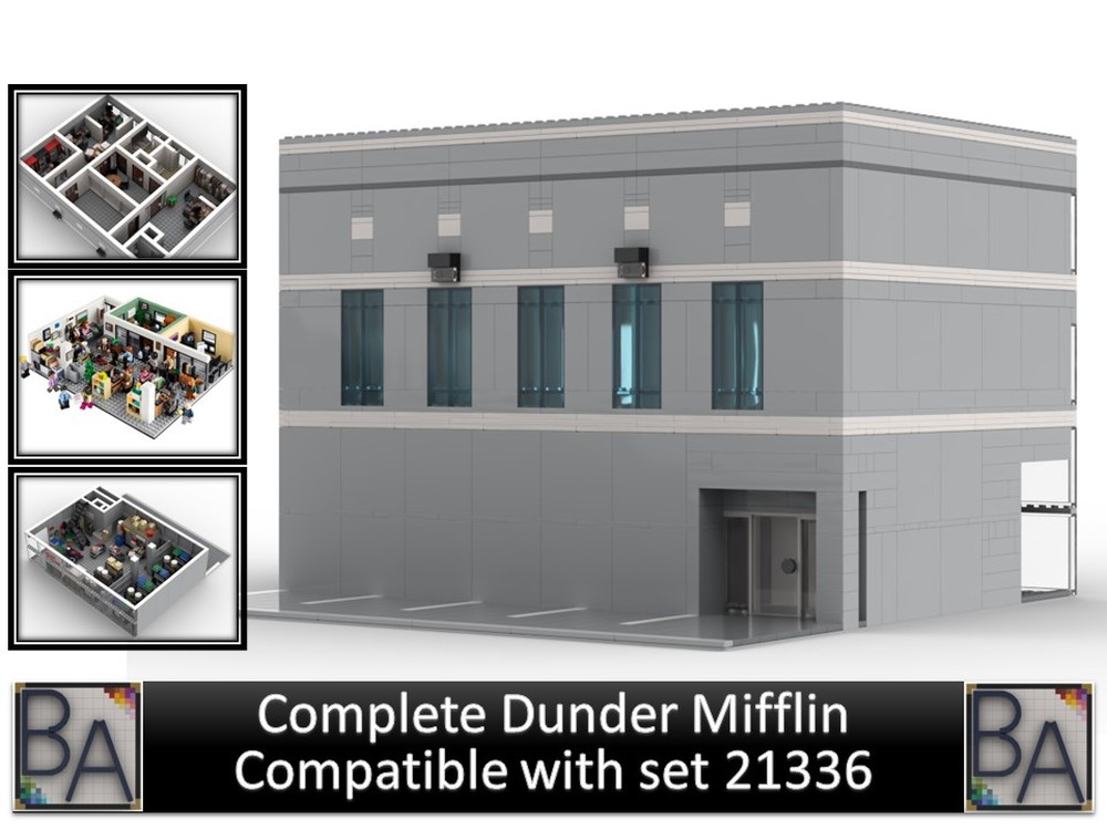 Lego Complete Dunder Mifflin Building - Compatible with Set 21336