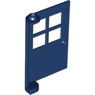 Lego Door 1 x 4 x 5 with 4 Panes, Squared Base / Dark Blue