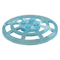 Lego Dish 6 x 6 Inverted, Radar / Webbed [Anti-studs at 90°] / Trans-Light Blue