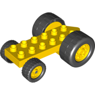 Lego Duplo Backhoe Base with Black Tires / Yellow