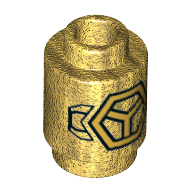 Lego Brick Round 1 x 1 with Hexagon Print