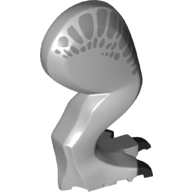 Lego Animal Body Part, Dinosaur, Indominus Rex Leg, Right, with Pin, Metallic Silver Patches and Black Claws Print