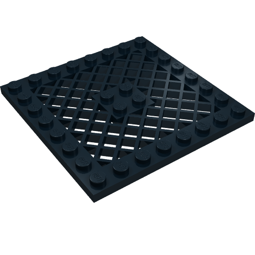 Lego Plate Special 8 x 8 with Grille [No Hole in Center] / Black