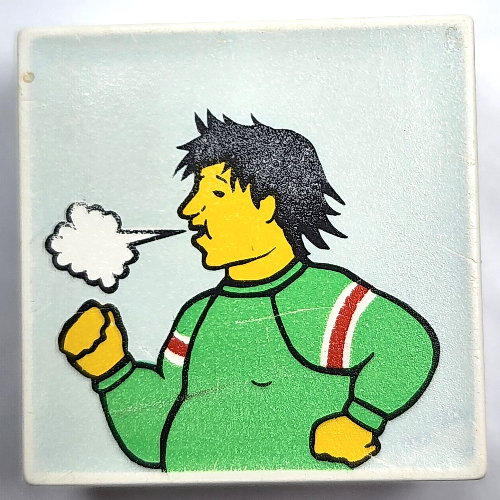 Lego Duplo Tile 2 x 2 x 1 with Mosaic, Park 10 Print - 9221-1 / White