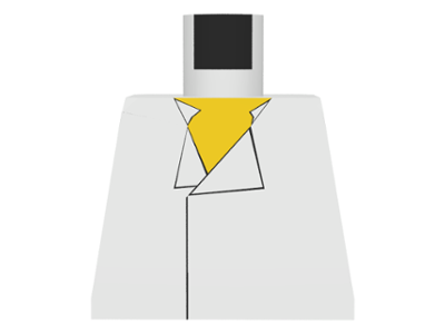 Lego Torso SW Shirt Open Collar, Yellow Chest Pattern (Han Solo) / White