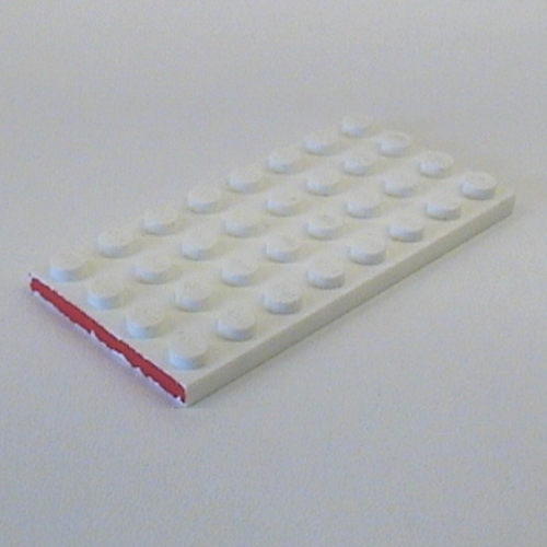 Lego Plate 4 x 8 with Red Line on 1 Short Edge Print