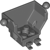 Lego Cockpit 4 x 2 x 3 with Pin Hole, 3 Towballs and 2 Clips / Dark Bluish Gray