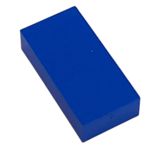 Lego Modulex Tile 2 x 4 with White 'v' Print, without Internal Supports / Modulex Tile Blue