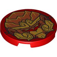 Lego Tile Round 3 x 3 with Gold Monkie King Print