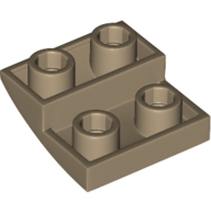 Lego Brick Curved Inverted 2 x 2 x 2/3 / Dark Tan