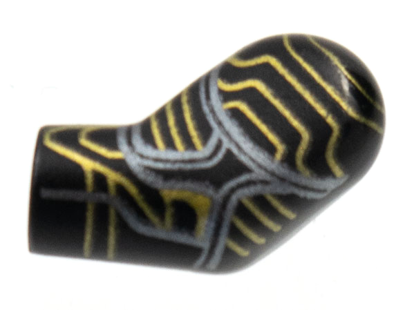 Lego Arm, Left with Gold and Silver Circuitry Pattern / Black