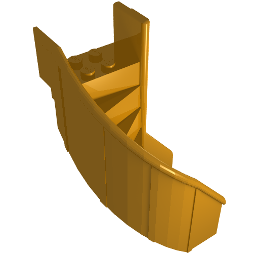 Lego Stairs 6 x 6 x 9 1/3 Curved Enclosed / Medium Orange