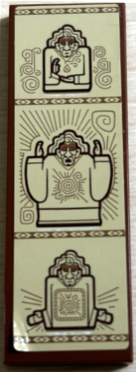 Lego Tile 2 x 6 with Banner of Bruno's Vision / Prophecy with Lines and Swirls on Tan Background Pattern (Sticker) - Set 43202