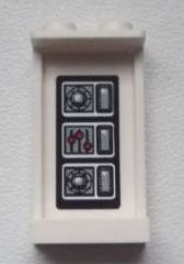 Lego Panel 1 x 2 x 3 with Side Supports - Hollow Studs with Controls Pattern on Inside (Sticker) - Set 8639