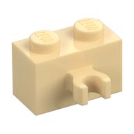 Lego Brick Special 1 x 2 with Vertical Clip [Open O Clip] / Tan