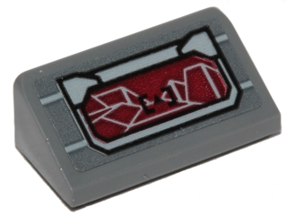 Lego Slope 30 1 x 2 x 2/3 with SW Resistance Transport Pod Control Panel Pattern (Sticker) - Set 75176 / Dark Bluish Gray