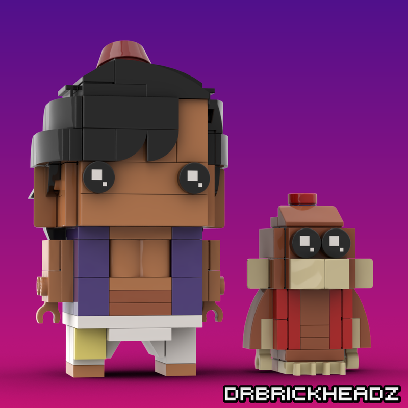 Lego Aladdin + Abu Custom Brickheadz