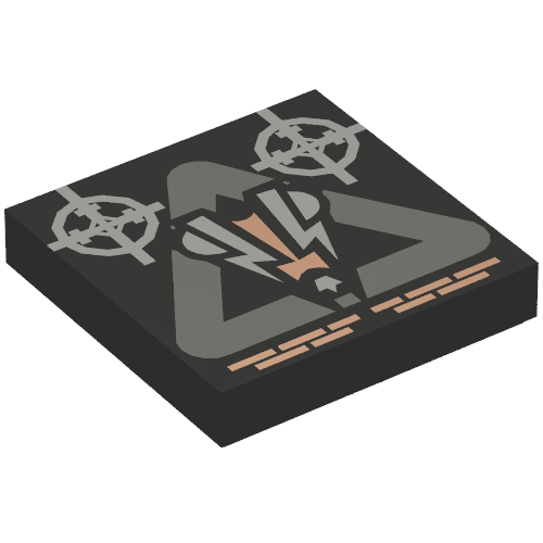 Lego Tile 2 x 2 with Insectoid Logo in Triangle Print