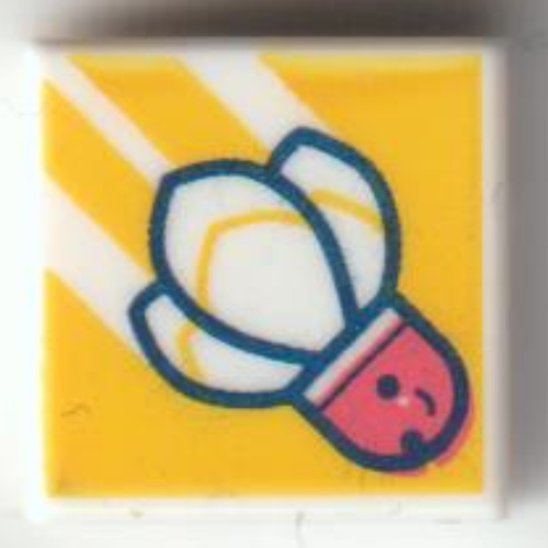 Lego Tile 1 x 1 with Badminton Shuttle on Bright Orange Background Print